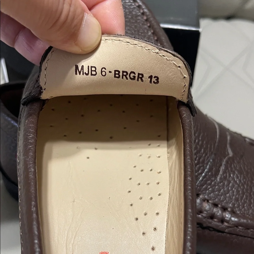 Marc Joseph East Village Brown Grainy Shoe Box with Gold Logo